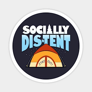 Socially Distent Socially Distant Funny Summer Camping Meme Magnet